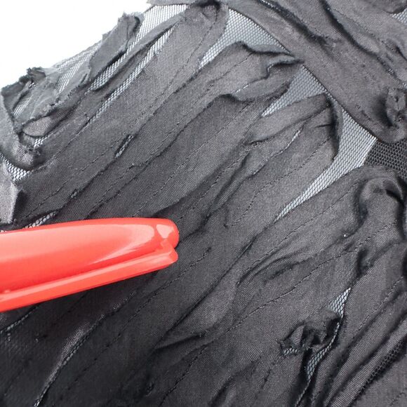 Mesh Ribbon Trim Sheer Mini Dress Medium Large Gothic Whimsigoth Fairy Grunge - Picture 7 of 16